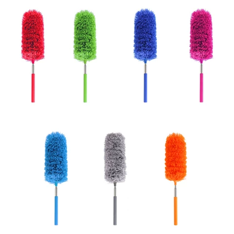 DLL42 Household Ceiling Blinds Cleaner Bendable Washable Cleaning Brush Extension Pole Portable Microfiber Duster