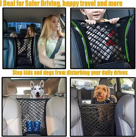 thumbnail image 2 of Best Pet Barrier For Suv Feestars 50" Dog Barrier For SUV & Truck - See Through Mesh Pet Divider For Back Seat Safety Dog Barrier For Truck 2 of 9