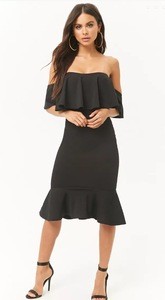 DS180613 Sexy Off-the-Shoulder Ruffle woman dress summer 2018 cocktail Dress lady party wear Hot Night Club bodycon dress