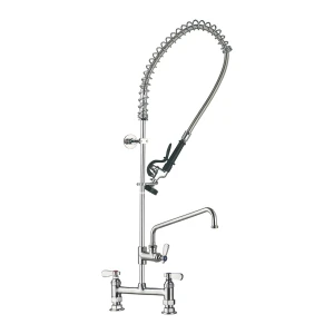 Dual Spout Kitchen Faucets 360 Degree Rotation Spring Pull Down Sprayer Mixer Taps pull down kitchen sink faucet