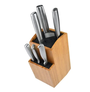 Easy to removable bamboo knife holder wooden knife block without knives