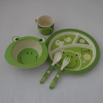 Eco bamboo fiber cartoon kids dinnerwares