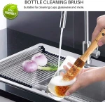 Eco-Friendly AA Bamboo kitchen Scrub Natural Sisal fiber Dish Washing scrubber Wooden Pan and Pot Cleaning Brush