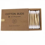 Eco-friendly paper square box bamboo cotton buds biodegradable ear buds