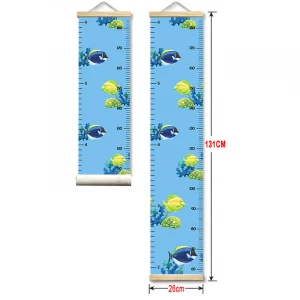 ECO Removable Home Decor Cartoon Growth Chart Ruler Canvas Kid Height Growth Chart Wall
