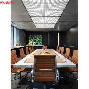 Elegant Solid Surface &amp; Wood Commercial Company Luxury Conference Table Furniture Design