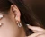Import Embossing Earring Handmade Heavy Metal Shape Double Layer Gold Plating Earring for Women from China
