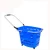 Import Environmental Plastic Red supermarket shopping basket with handle floor wheeling shopping carts with 4 wheels 40L from China