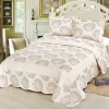 European Short Plush Microfiber Printed Quilted Patchwork Bedspread