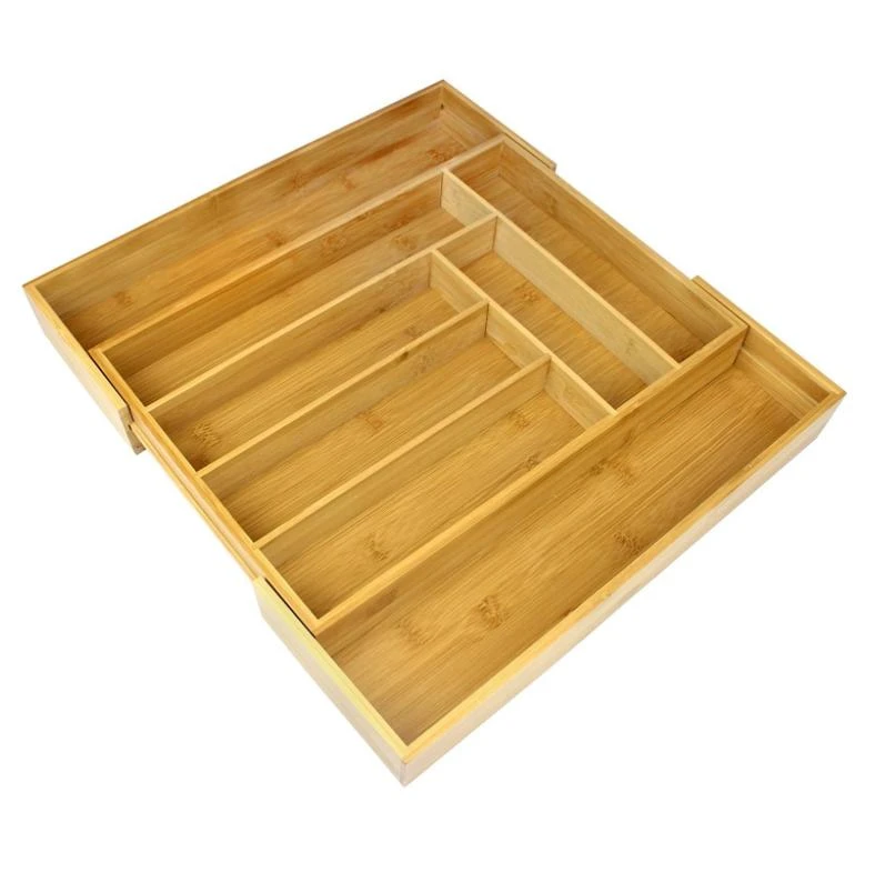 Expandable kitchen bamboo drawer dividers organizer