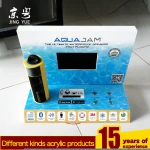 Factory custom PMMA plexiglass acrylic music speaker holder stand acrylic blueteeth speaker display stand with lcd screen