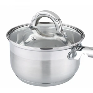 Factory directly single piece straight shape stainless steel stock pot set saucepan