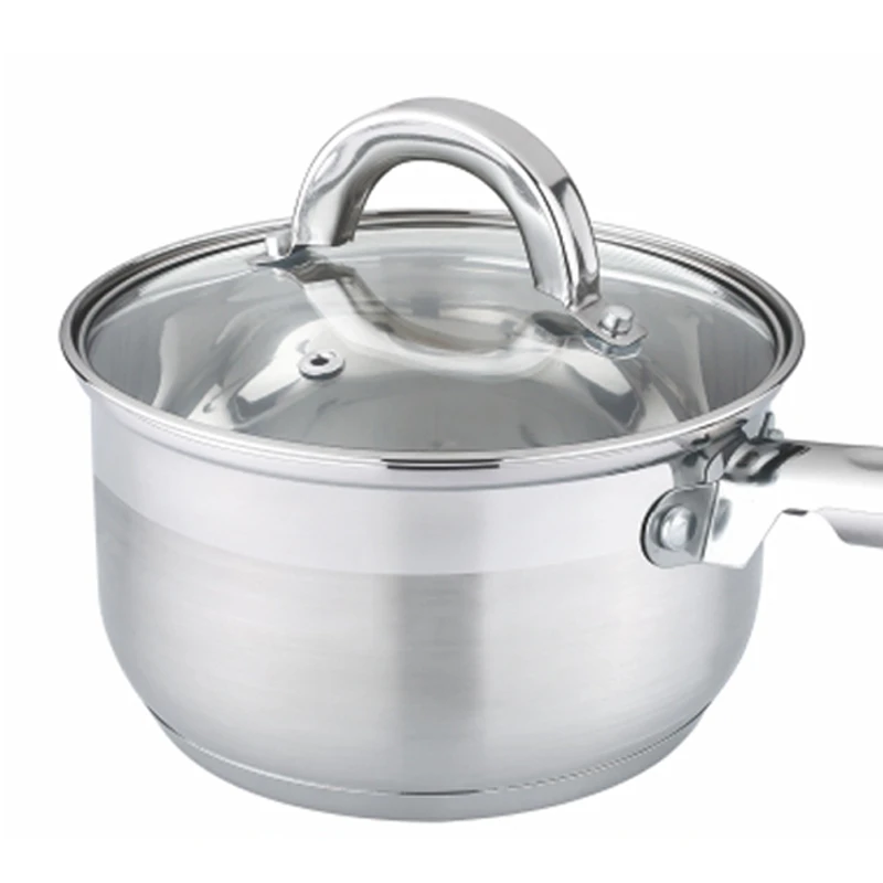 Factory directly single piece straight shape stainless steel stock pot set saucepan
