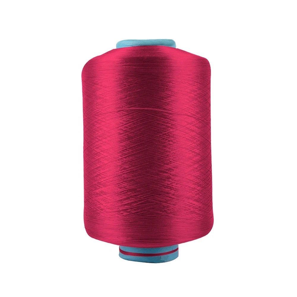 Factory sale good price fancy textile dty polyester spun bright yarn