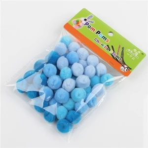 Factory supply DIY crafts blue series pompoms toys for kids or wedding party decoration