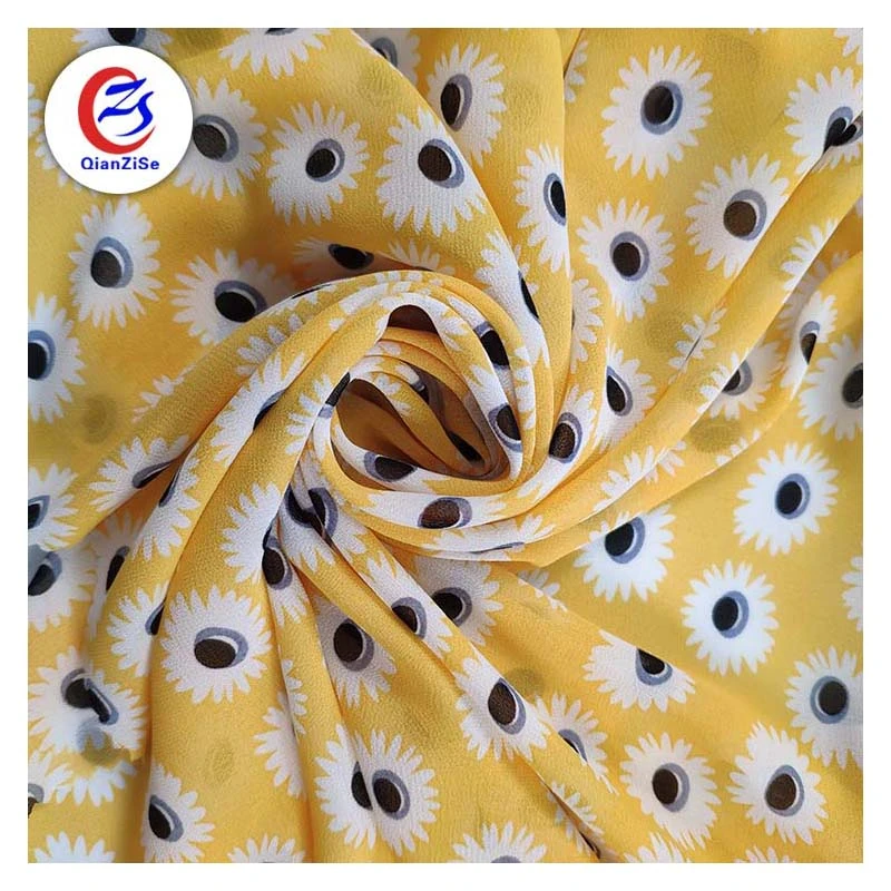 Factory supply in stock attractive price print silk polyester satin fabric by the yard