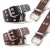 Import Fashion 2 holes lady belt double prong buckle pu leather belt with chain from China