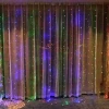 Fashion 300 LED Solar Curtain Light String Outdoor Waterproof Garden Birthday Party Solar Starry Star Fairy Garland Light