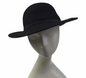Fashion Cheap Black 100% Wool Adult Party Top Cowboy Hat