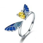 Fashion design fairy style 925 solid silver Enamel CZ jewelry set