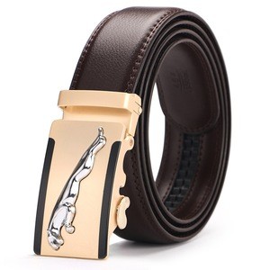 Fashion Pure Genuine Leather Automatic Rachet Slide Custom Mens Belt