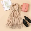 Fashion Soft Winter Soft Pashmina Cashmere Scarf Lady Stylish Plain Woven Women Tassel Cashmere Wool Shawl