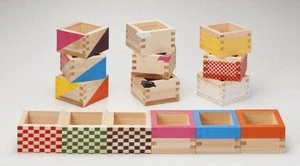 Fashionable Japanese Colorful Sake Wooden Masu Box Hinoki Cypress wholesale at reasonable price