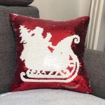 Feiyou Custom sequin pillow case christmas pillow covers Snowflake deer head pillow case for filling
