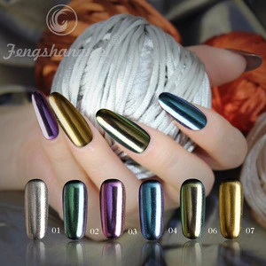 fengshangmei wholesale silver nail chrome mirror powder art top hot organic nail pigments