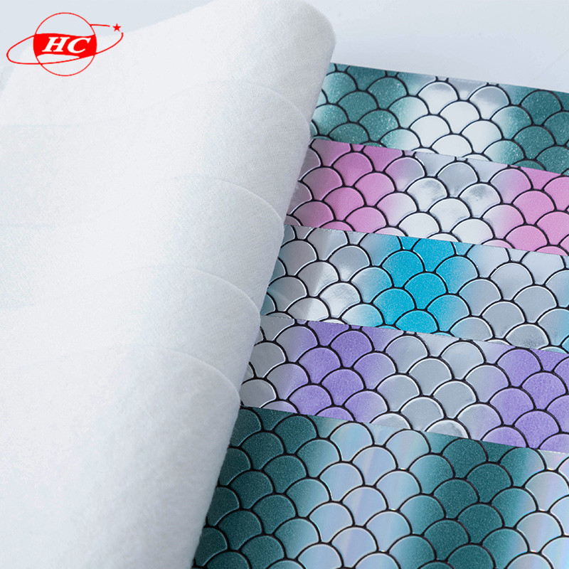 Buy Fish Scale Pattern Glitter Faux Fabric Leather Sheeet Mermaid ...