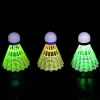 Flashing colorful nylon with foamed plastic head badminton shuttlecock for playing