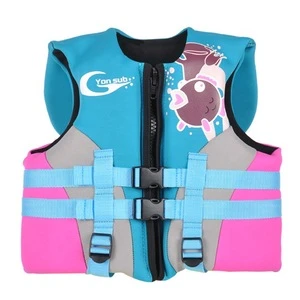 Foam Neoprene Carton Life Jacket For Kids Professional Children Snorkel&amp;Swim Buoyancy Vest Thick And Warm Blue