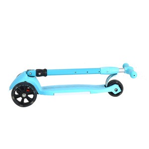 Foldable children T-bar push foot kids 4 wheel kick scooter with music