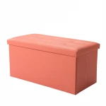 Foldable Leather Storage Ottoman for Bench Footrest Stool, Coffee Table Cube For Home, Office, Garden, Traveling,