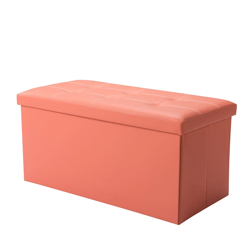 Foldable Leather Storage Ottoman for Bench Footrest Stool, Coffee Table Cube For Home, Office, Garden, Traveling,