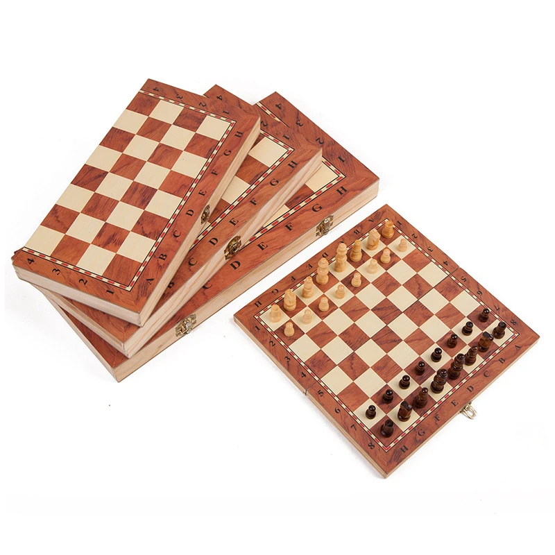 Folding chessboard international wooden chess game chess pieces wooden chess set wooden
