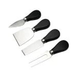 Food Grade 4-Pieces Stainless Steel and wooden handle Cheese Knife Set Butter Spreader Knives Set with Gift Box
