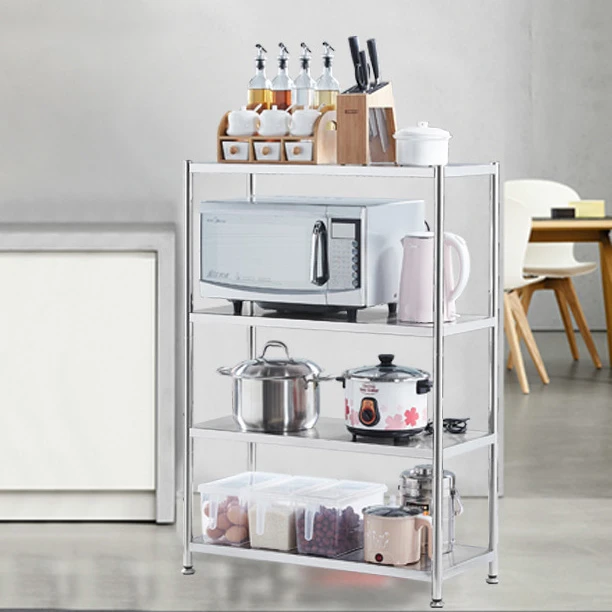 Four layers of stainless steel storage rack kitchen multifunctional storage rack