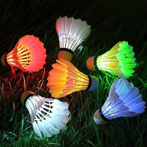 Free Shipping by DHL/FEDEX Night Colorful LED Shuttlecock