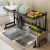 Import Freestanding stainless steel kitchen set organizer bowl knife  dish drainer  over sink dish rack from China
