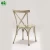 Import French style stackable cross back Industrial metal chair aluminum retro finish from China