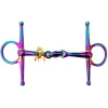 Full Cheek Horse Bit Multi Color Tack Equestrian Bits Rainbow Stainless Steel