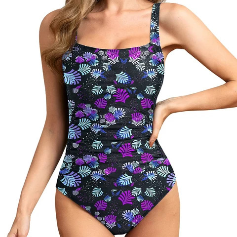 Fully Printed Swimsuit Swim Wear For Women New Cross Bandage Beachwear Swimwear Swim Suit For Womens