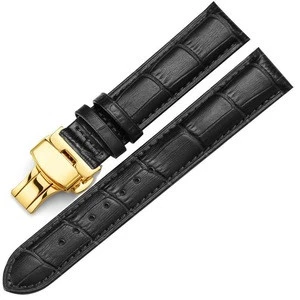 GETALIA top layer leather strap butterfly buckle double snap button Watch Buckle watch accessories