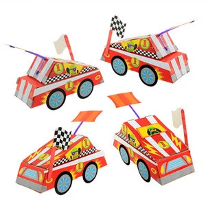 Good price of DIY kits yiwu Educational Game Funny Puzzle paper car kids toy