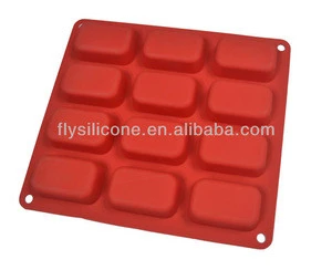 Good quality Multi-cavities Rectangle Non-stick Soft Silicone Brownie Baking Pan