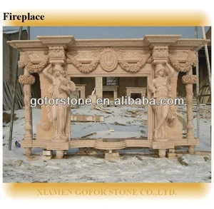 Great hand carved lowes fireplace mantels, limestone marble electric fireplace