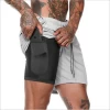 Gym Training Workout Inner Shorts with Pocket Quick Dry Mesh Athletic Shorts Mens 2 in 1 Running Shorts