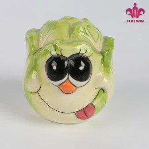 Hand made decorative cute cabbage shape ceramic toothpick holder