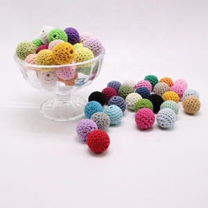Handmade Wooden Crochet Baby Teething Nursing Beads